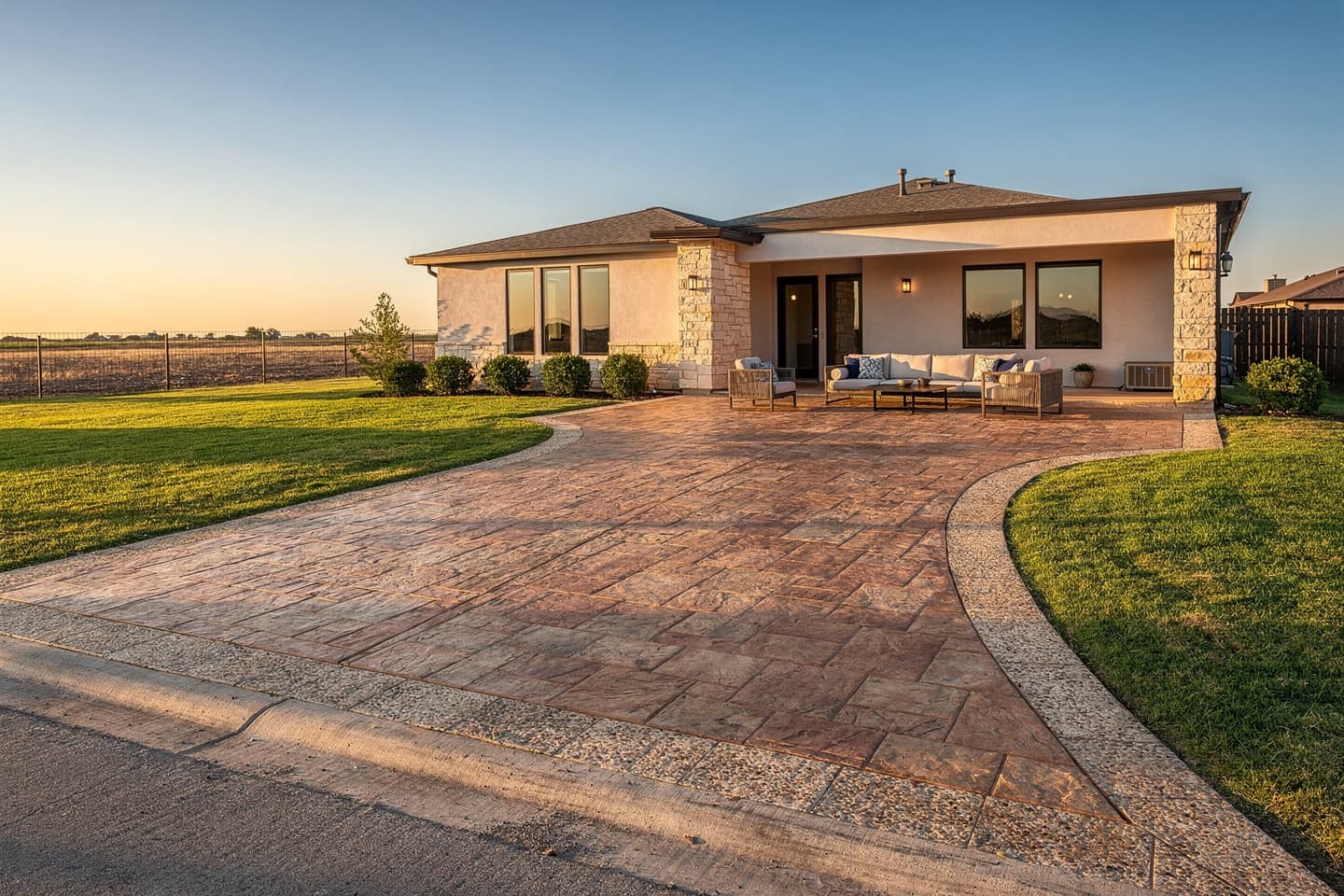Stamped Concrete Driveway & Patio